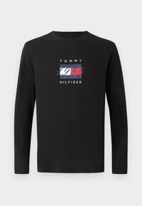 Tommy Hilfiger LINEAR FLAG GRAPHIC TEE - Langarmshirt - black