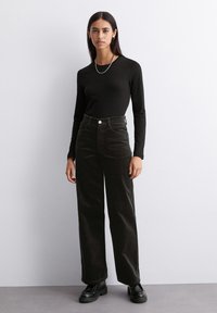 Marc O'Polo DENIM ROUNDNECK FLATLOCK - Bluză cu mânecă lungă - black