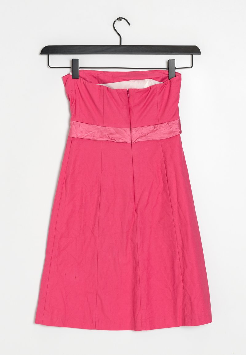 j crew pink strapless dress Vintage J. Crew Cotton Dress, Pink Swirl Puffy Texture