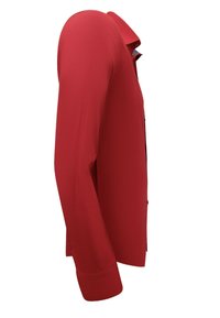 Langemouwenshirt, levendig rood, gemaakt van gladde stof. Heeft een klassieke kraag, knopen aan de voorkant en een getailleerde pasvorm. Geen zichtbare patronen of accenten.
