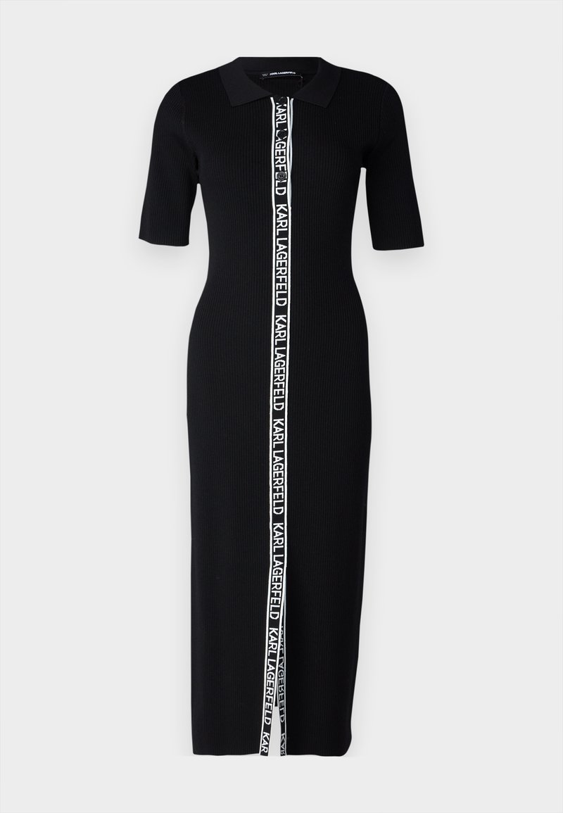 grey knitted dress long sleeve Grey Knit Long Sleeve Collared Midi Dress – AX Paris main image 1