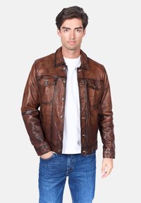 Freaky Nation Chaqueta de cuero - saddle