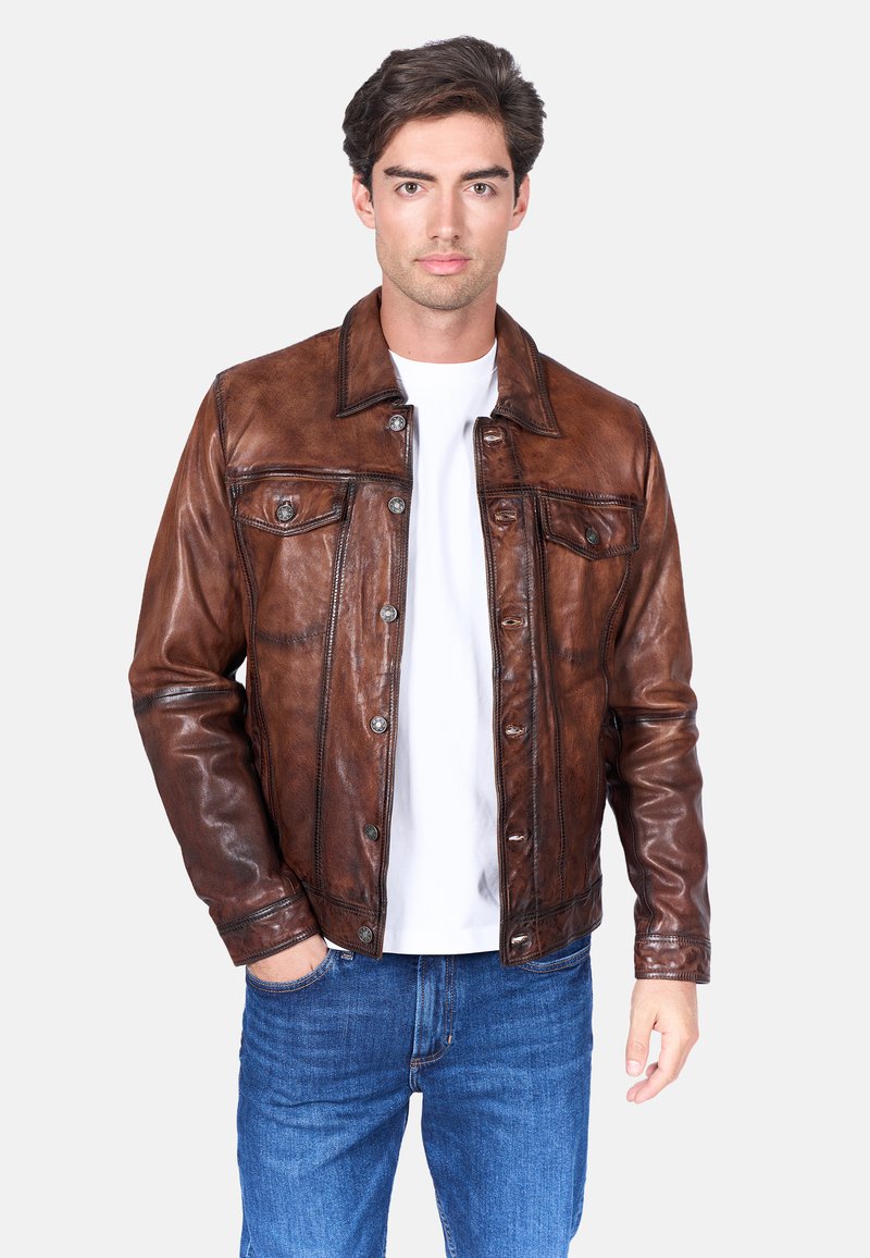 Freaky Nation Chaqueta de cuero - saddle