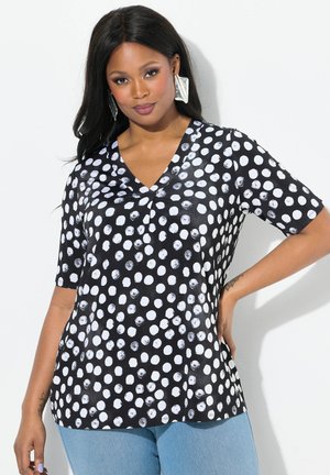 POLKA DOT SHORT SLEEVE - Printtipaita - black