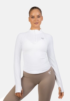 EVE SEAMLESS HALF ZIP - Majica z dolgimi rokavi - white
