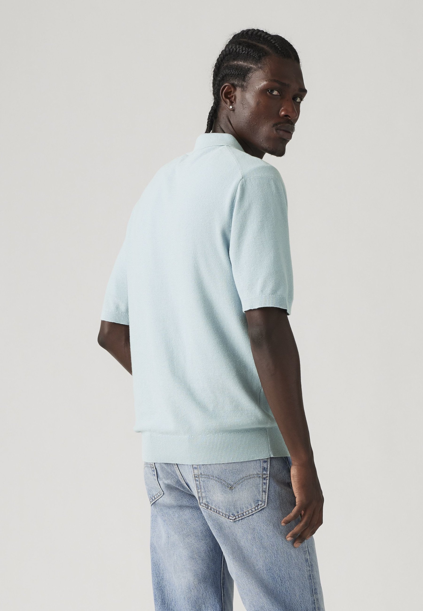 Levi's® SWEATER KNIT POLO - Polo shirt - linen seed stitch/light