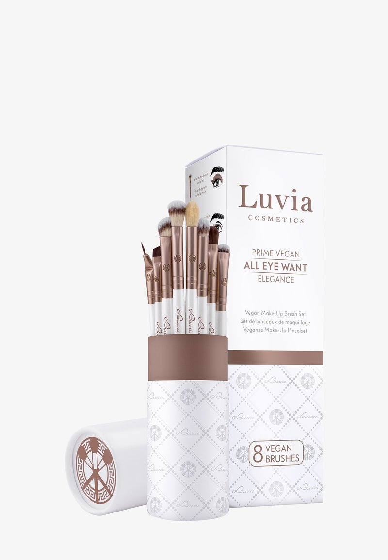 Luvia Cosmetics - ALL EYE WANT - Sminkborstset - pearl white/coffee brown, Förstora