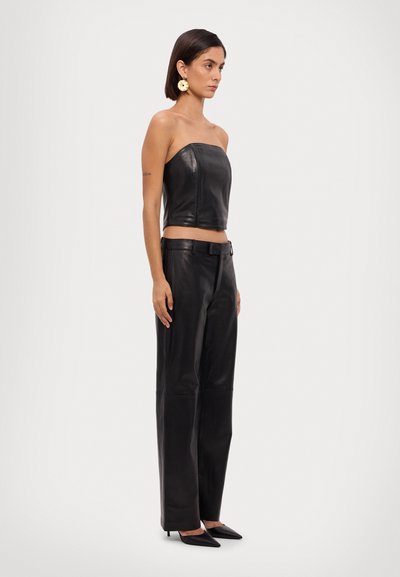 STUDIO ID DISCO PANTS - Kožené kalhoty - black