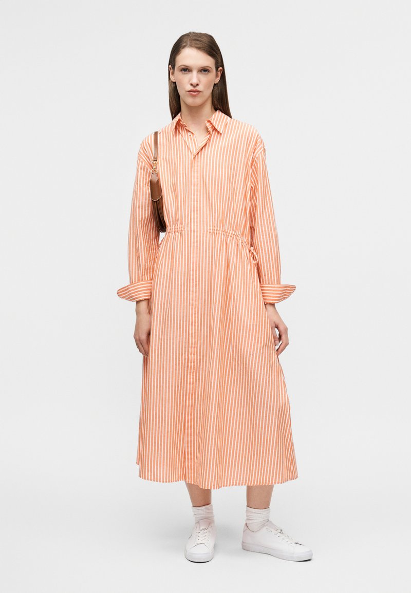 Polo Ralph Lauren SHIRT DRESS - Shirt dress - orange/white/orange -  Zalando.ie