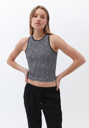 MIT MODISCHEN STREIFEN - Top - black stripe