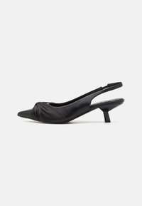 Biakristin Kitten Heel Bow Slingback Black