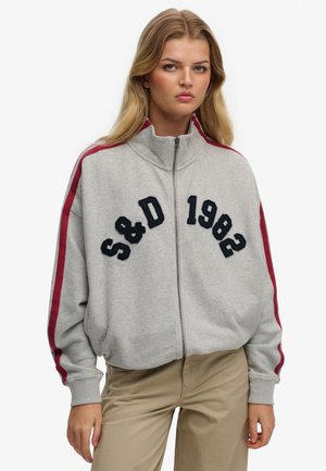 ATHLETIC ESSENTIALS APPLIQUE LOOSE TRACK TOP - Sweater met rits - grey marl