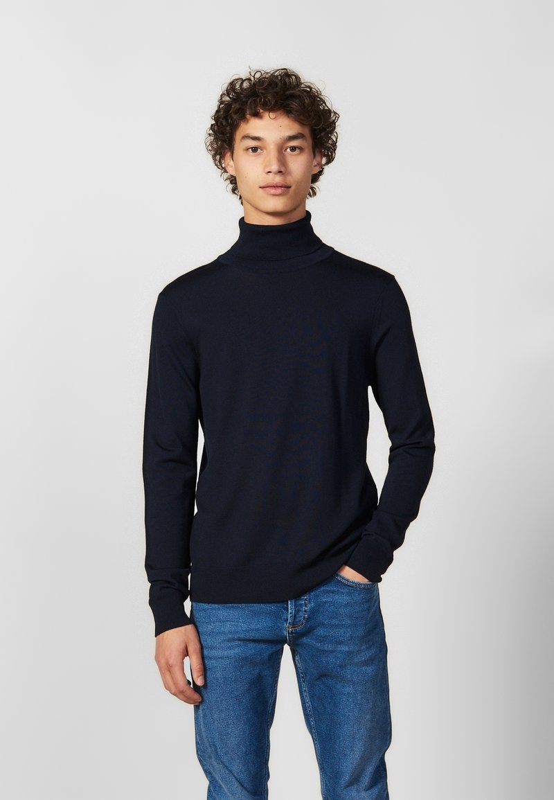 sandro - TURTLENECK - Neule - navy blue, Suurenna