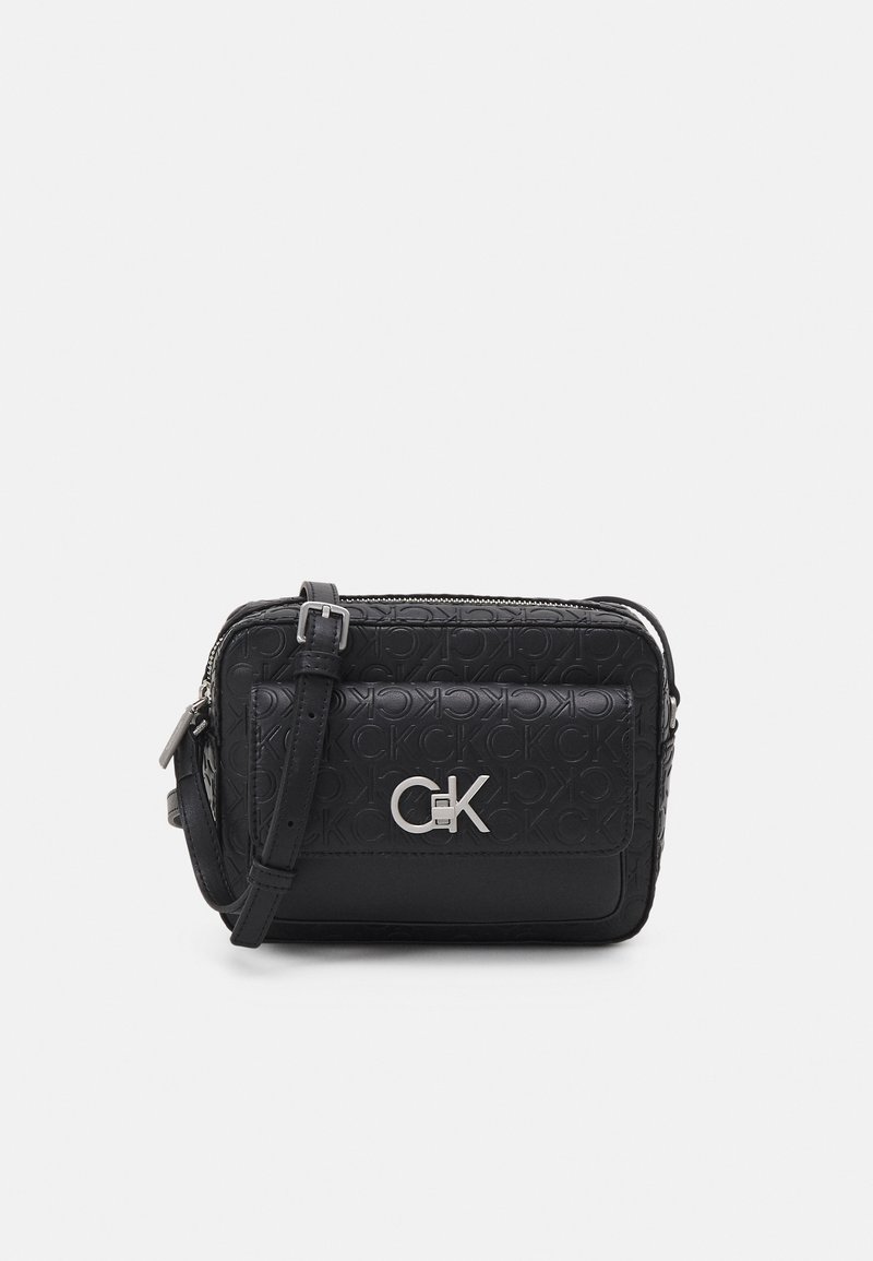 Calvin Klein LOCK CAMERA BAG FLAP Across body bag ck black/black
