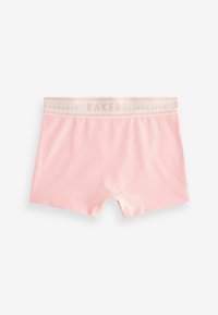 Ružičaste pamučne kratke hlače s mekom teksturom, s kremastim pojasom utisnutim s "BAKER by TED BAKER" zlatnim slovima.