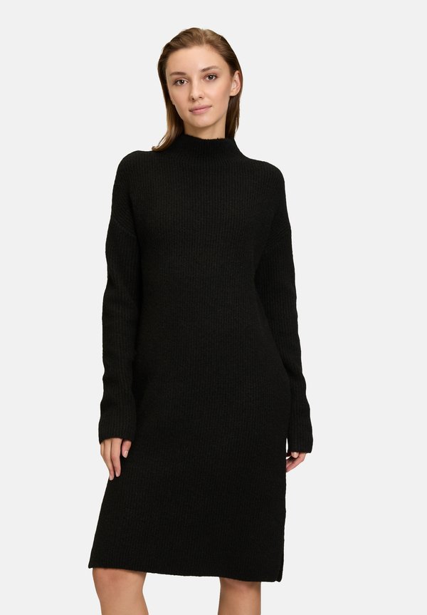 MIT KRAGEN - Strickkleid - schwarz
