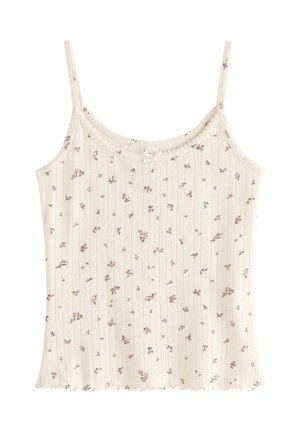 Lindex, POINTELLE CAMISOLE OFFWHITE - Nattøj trøjer - dusty white