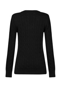 Felix Hardy CABLE V-NECK - Strickpullover - black