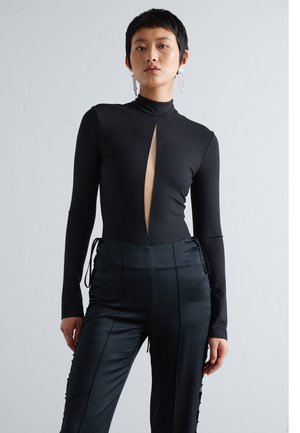 David Koma DIAMOND CUTOU - Μπλούζα με μακριά μανίκια - black/nude