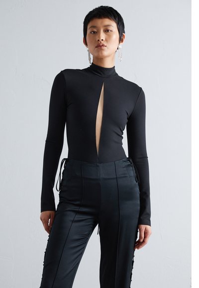 David Koma DIAMOND CUTOU - Μπλούζα με μακριά μανίκια - black/nude