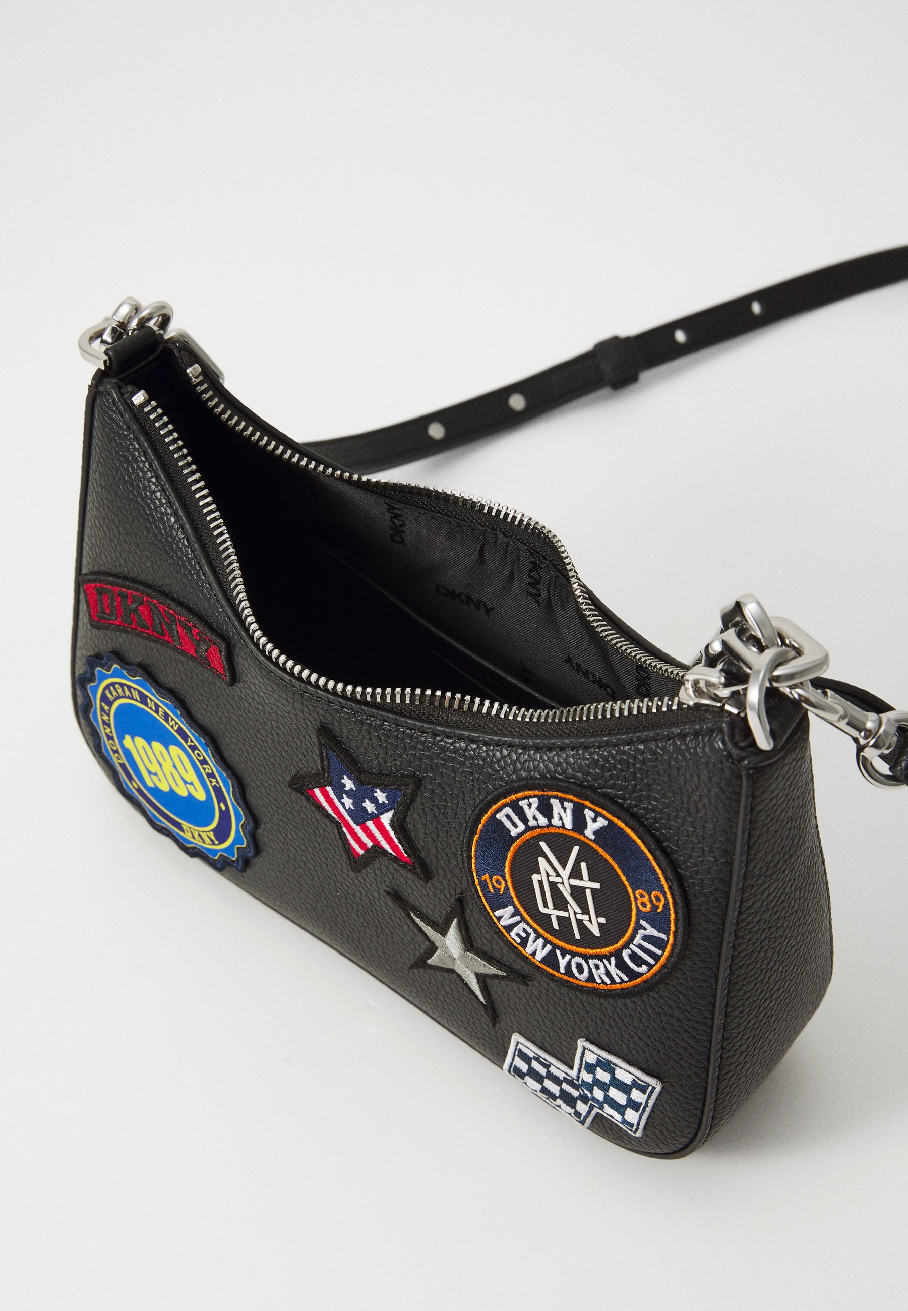 DKNY 1989 CAPSULE DEMI CROSSBODY - Handbag - black/silver