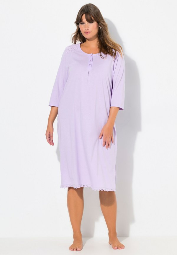 BRODERIE ANGLAISE DETAIL 3/4 SLEEVE - Nachthemd - soft lavender