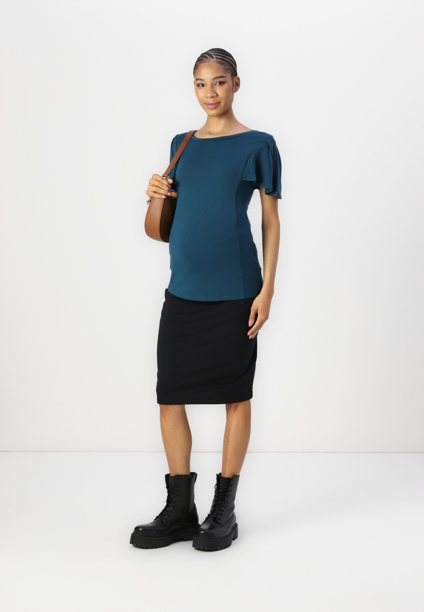 売れ筋商品|||アンナ フィールド ママ Tシャツ レディース トップス FLOWY SHORT SLEEVE WITH ZIPS - Basic T-shirt - reflecting pond Anna Field MAMA FLOWY SHORT SLEEVE NURSING TOP - T-Shirt