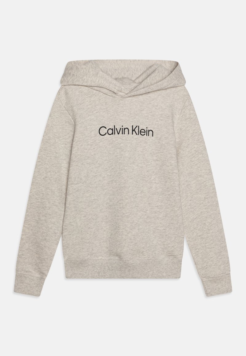 Calvin Klein Jeans LOGO HOODIE UNISEX - Sweatshirt com capuz - ivory grey heather
