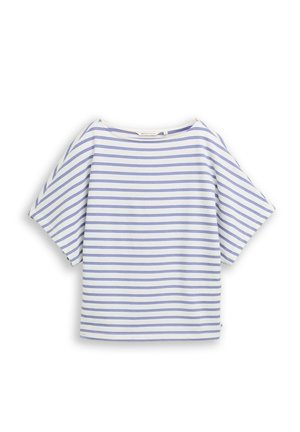 TOM TAILOR DENIM, T-shirt imprimé - white blue coral stripe