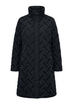 Ulla Popken, QUILTED EMBROIDERED A-LINE COAT - Wintermantel - black