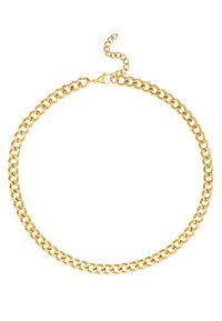 Collier en or avec de grands maillons entrelacés, doté d'un fermoir en forme de homard et d'une chaîne d'extension réglable pour la taille.