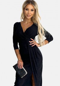 Chelsea Clark SHINY AND A SLIT ON THE LEG - Oblečenie na špeciálnu príležitosť - metallic black silver-coloured black