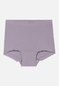 Lavendelfargede bomullsshortser for gutter med sømløst design, myk tekstur og elastisk midjebånd. Har en enkel og moderne snitt.