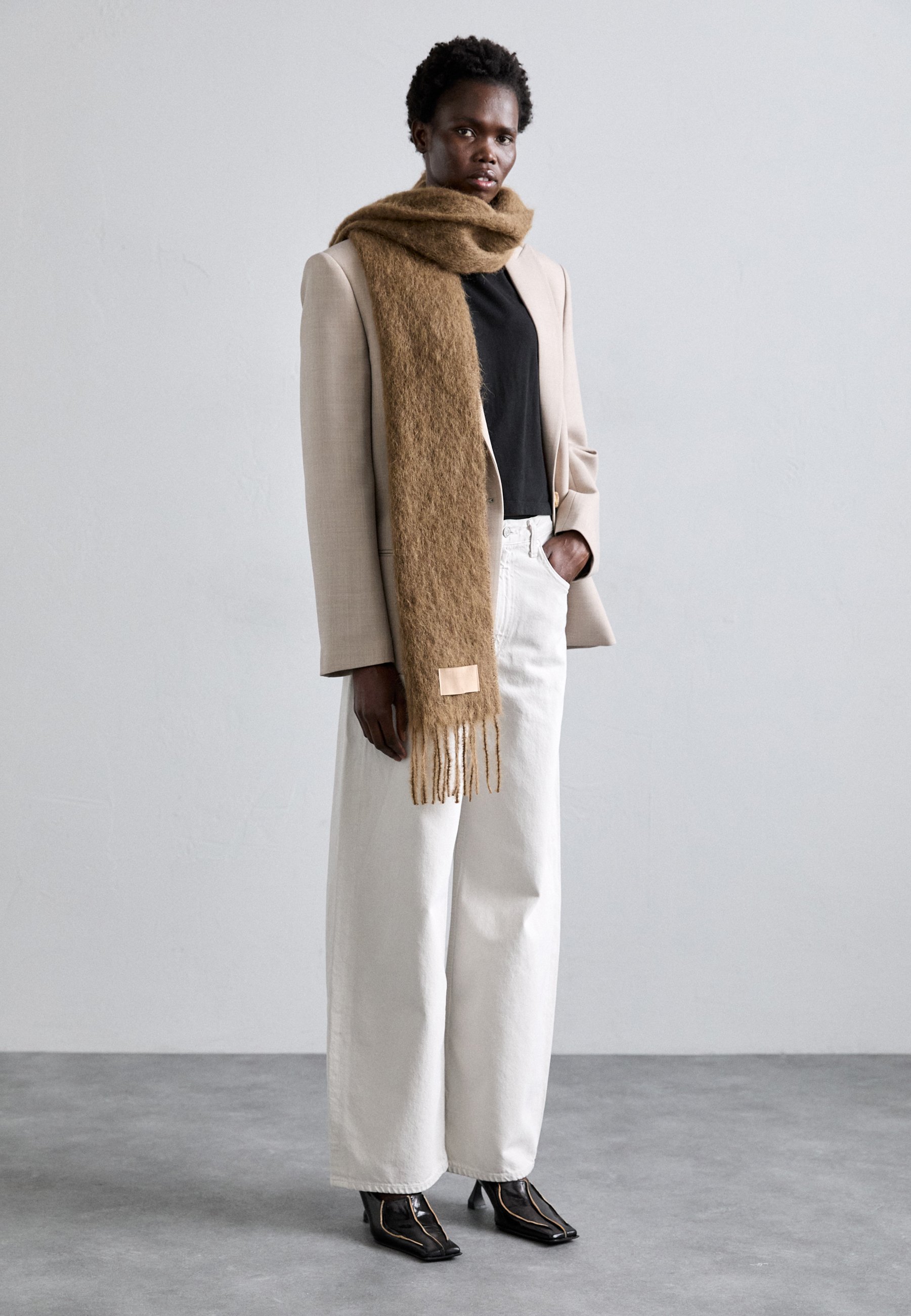 小物 25AW WAPS WRAP 01 SCARF COTTON BEIGE Scarfs for Women - Winter Scarf Cold Weather Soft Pashmina Beige