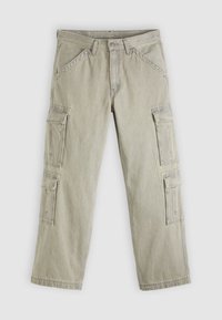 Ανοιχτό γκρι παντελόνι cargo από βαμβάκι. Διαθέτει πολλαπλές πλαϊνές τσέπες, ίσια μπατζάκια και αντίθετη ραφή. Κλείνει με φερμουάρ και κουμπί στο εμπρός μέρος.