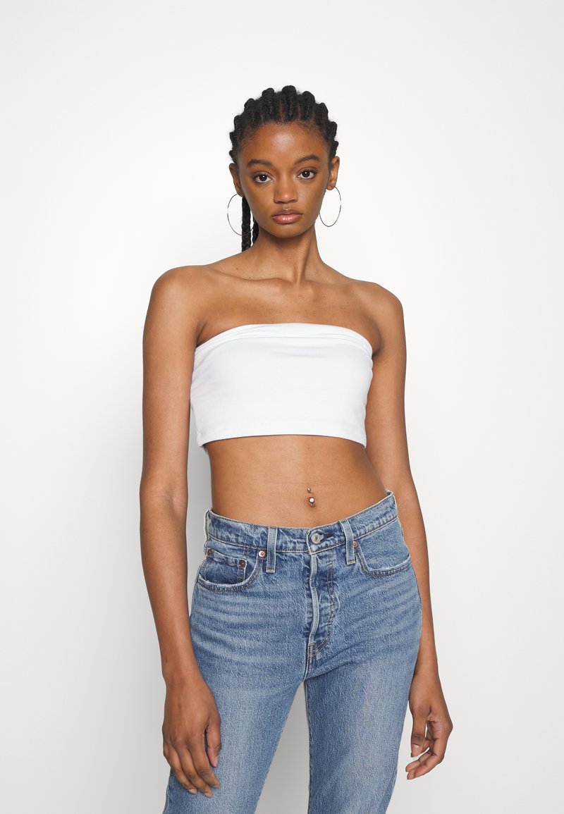 Top Tube Et Crop Top à Carreaux Noir Et Blanc - Marque Malianna, Taille Unique, Neuf Avec étiquette