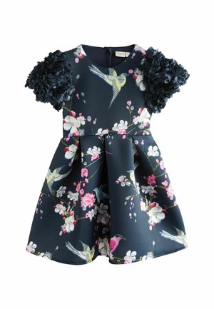 FLORAL RUFFLE SLEEVE  - REGULAR FIT - Denné šaty - navy