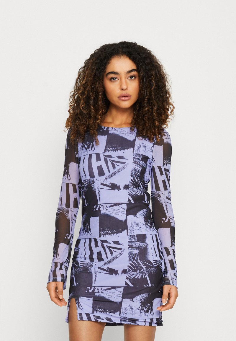 Noisy May NMCARRIE SHORT SLIT DRESS - Φόρεμα σε ίσια γραμμή - jacaranda