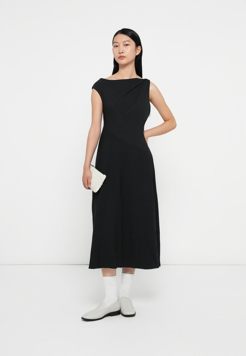 one shoulder calvin klein dress Crepe One-Shoulder Dress