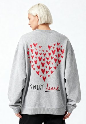 SWEET EMBROIDERY UNISEX - Sweatshirt - mottled grey