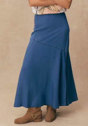 Next PETITE FIT - LIGHTWEIGHT SEAMED - Fustă maxi - mid blue