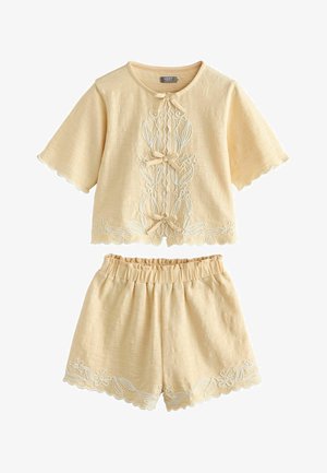 Next, REGULAR FIT - EMBROIDERY TIE SHORTS SET . - Shorts - yellow