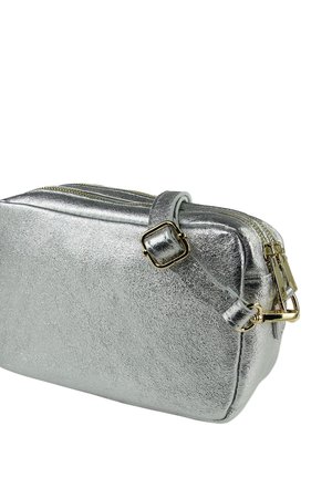 DrachenLeder Umhängetasche - silberfarben