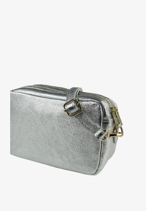 DrachenLeder Umhängetasche - silberfarben