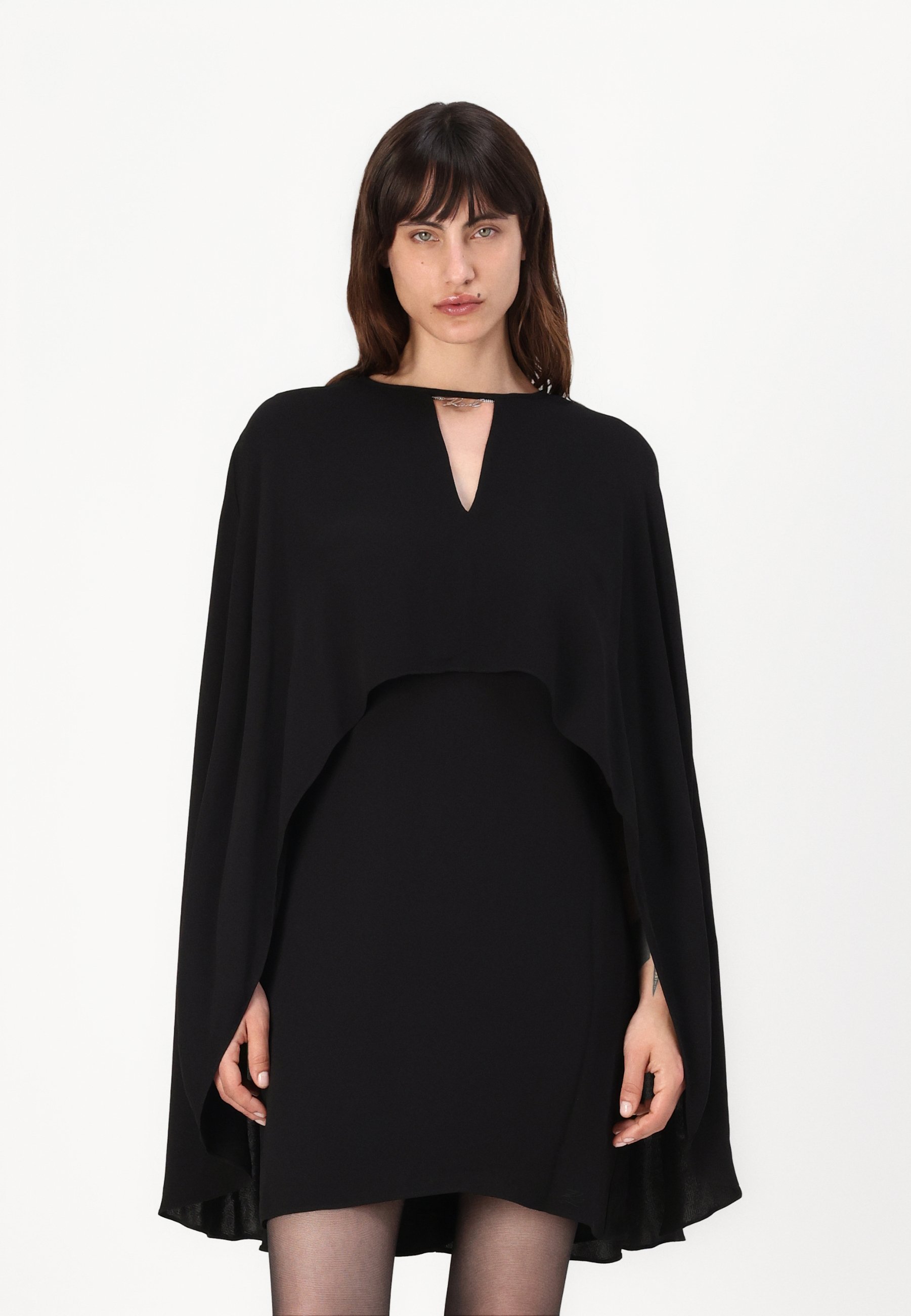 sexiest black cocktail dresses Trina Turk Women's Masquerade 3 Cape Dress in Black size XS