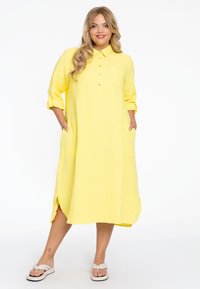 YOEK WITH COLLAR - Blusenkleid - yellow