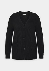 CARDIGAN BUTTONED AJOUR STITCH - Casaco de malha - deep black