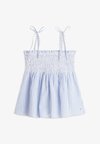 SEERSUCKER SMOCK SPAGHETTI STRAP TOP - Μπλούζα - thin banker blue spell/white