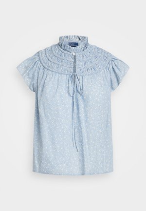 FLORAL COTTON VOILE BLOUSE - Blouse - light blue