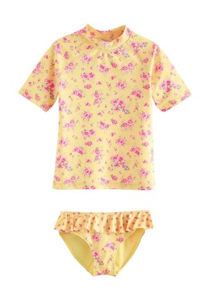 SET REGULAR FIT - Baddräkt - pink yellow ditsy